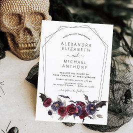 Invitación Otoño de Halloween Boda de Borgoña