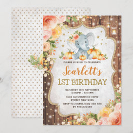 Invitación Otoño de la caída de la fiesta de cumpleaños del