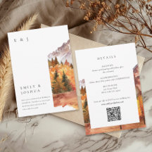 Otoño de otoño en un solo Boda de código QR RSVP
