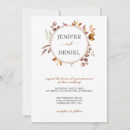 Invitación Otoño deja al país ruso Boho Boda