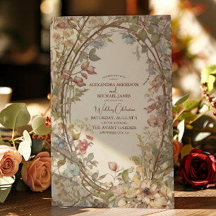 Invitación Otoño deja al país ruso Boho Boda
