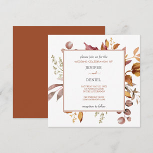 Invitación Otoño deja al país ruso Boho Boda