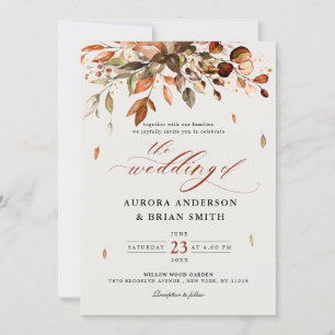 Invitación Otoño deja al país ruso como Boda de Boho