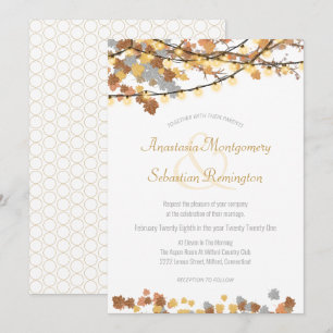 Invitación Otoño deja Boda de luces de época