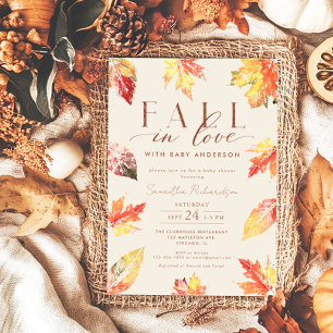 Invitación Otoño deja Caída en el Amor Bebé neutral de género