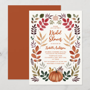 Invitación Otoño deja ducha de novia