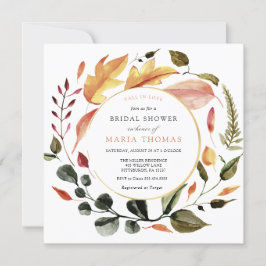 Invitación Otoño deja ducha de novia