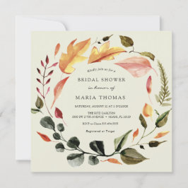 Invitación Otoño deja ducha de novia