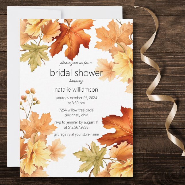 Invitación Otoño deja ducha de novia (Subido por el creador)