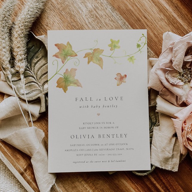 Invitación Otoño deja el Baby Shower de otoño moderno (Subido por el creador)