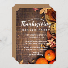 Invitación Otoño deja una calabaza rusa en la cena de Acción