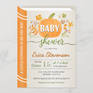 Invitación Otoño del otoño: Baby Shower neutro libro de cuent