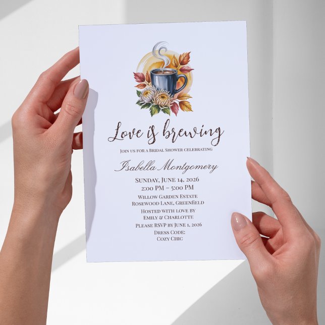 Invitación Otoño Desayuno de Boda de Café (Autumn Coffee Bridal Shower Invitations
)