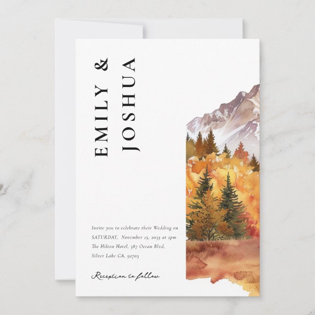 Invitación Otoño Elegante Boda (Anverso)