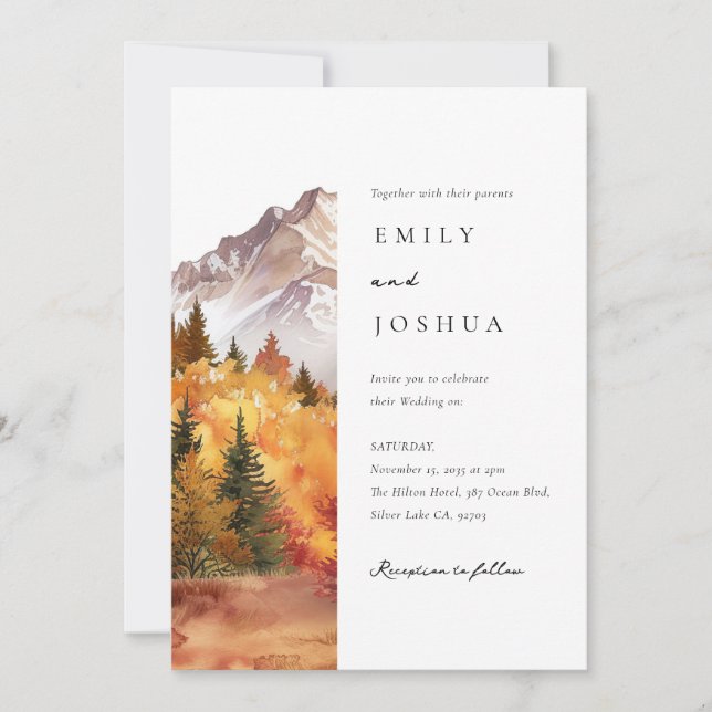 Invitación Otoño Elegante Boda (Anverso)