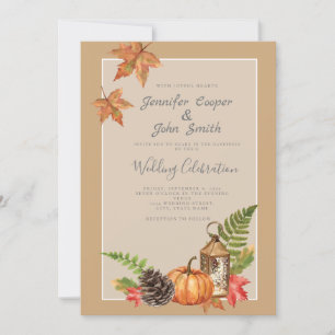 Invitación Otoño elegante Boda de calabaza