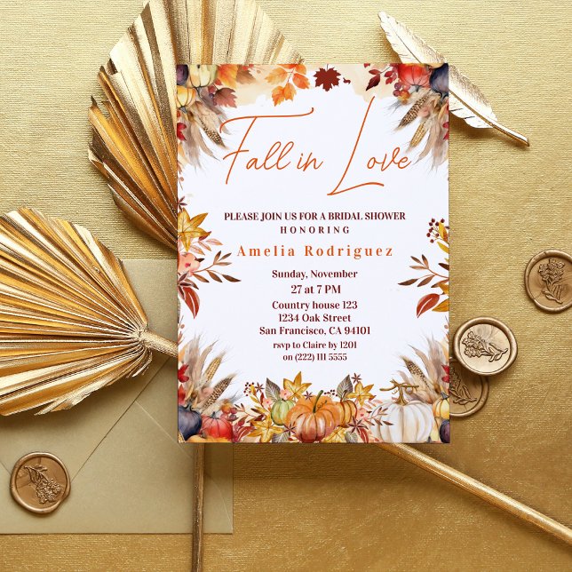 Invitación Otoño Elegante Lluvia de Amor Despedida de Soltera (Subido por el creador)