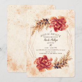 Invitación Otoño Especiado Floral Acuarela Despedida de Solte