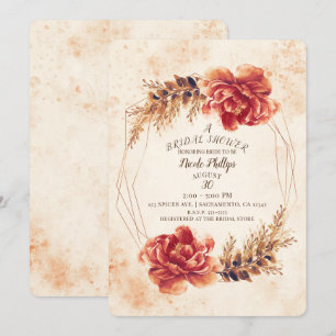 Invitación Otoño Especias Florales Acuarela Despedida de Solt