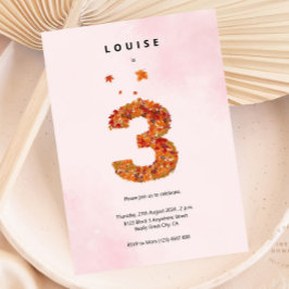 Invitación Otoño Fall Floral Garden 3er cumpleaños estético