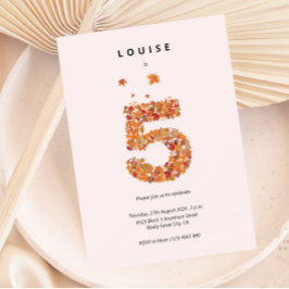 Invitación Otoño Fall Floral Garden 5º cumpleaños estético