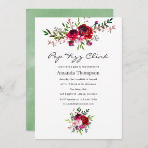 Invitación Otoño - Fall Floral Pop Fizz Clink Bridal Shower