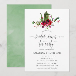 Invitación Otoño - Fiesta de té de desayuno nupcial floral