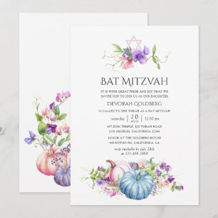 Invitación Otoño - Floral Bat Mitzvah