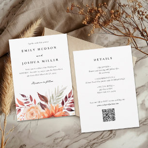 Invitación Otoño Floral Boho todo en un Boda