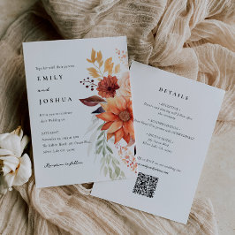 Invitación Otoño Floral Boho todo en un Boda