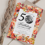 Invitación Otoño Floral Garden de otoño foto 50 cumpleaños<br><div class="desc">Un elegante diseño de la fiesta "50th Birthday" con fotografía personalizada,  tipografía moderna y motivos florales en el jardín.</div>