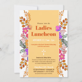 Invitación Otoño Floral Ladies Iglesia Luncheon In