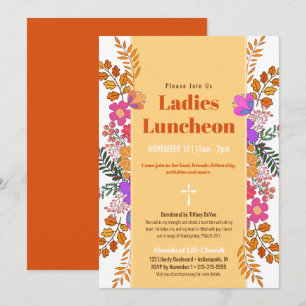 Invitación Otoño Floral Ladies Iglesia Luncheon In