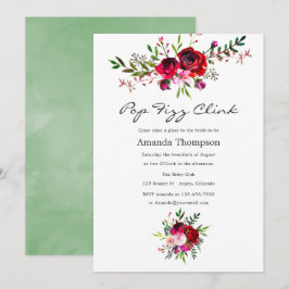 Invitación Otoño - Floral Pop Fizz Clink Despedida de Soltera