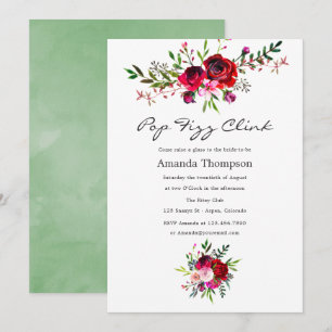 Invitación Otoño - Floral Pop Fizz Clink Despedida de Soltera