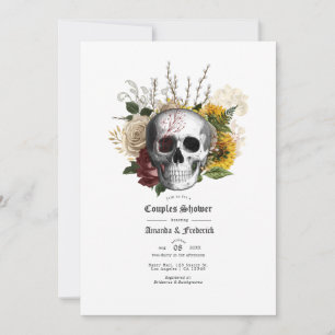 Invitación Otoño Floral Rústico Gótico Parejas Ducha