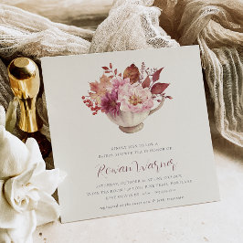 Invitación Otoño Floral Teacup Caída Bridal Ducha Té