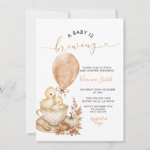 Invitación Otoño Ganso Un Bebé Está en Preparación Regadera
