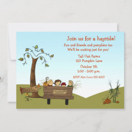 Invitación Otoño Hayride, carro, niños