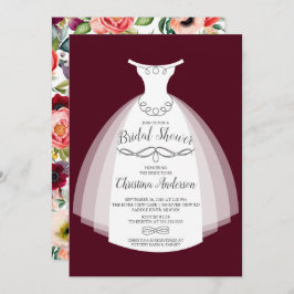 Invitación Otoño Hobo Floral Bride Gown Bridal Shower