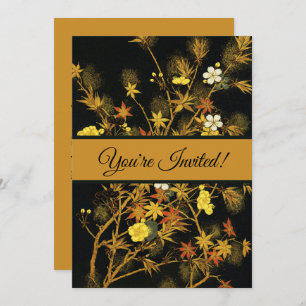 Invitación Otoño japonés deja rico arte clásico