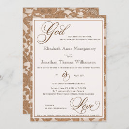 Invitación Otoño Lace Dios es amor Boda cristiano