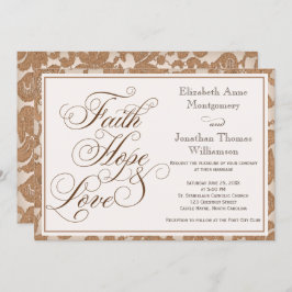 Invitación Otoño Lace Faith Hope & Love Wedting