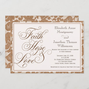 Invitación Otoño Lace Faith Hope & Love Wedting