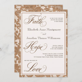 Invitación Otoño Lace Faith Hope Love Wedting
