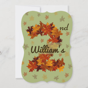 Invitación Otoño Maple Leaf Naranja Brown Amarillo Segundo cu