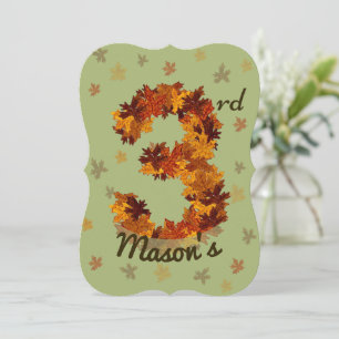 Invitación Otoño Maple Leaf Naranja Brown Amarillo Tercer cum