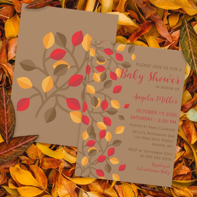Invitación Otoño minimalista y moderno deja Baby Shower (Subido por el creador)