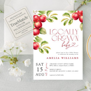 Invitación Otoño moderno Apple Baby Shower de crecimiento loc