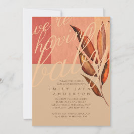 Invitación Otoño moderno deja Baby Shower